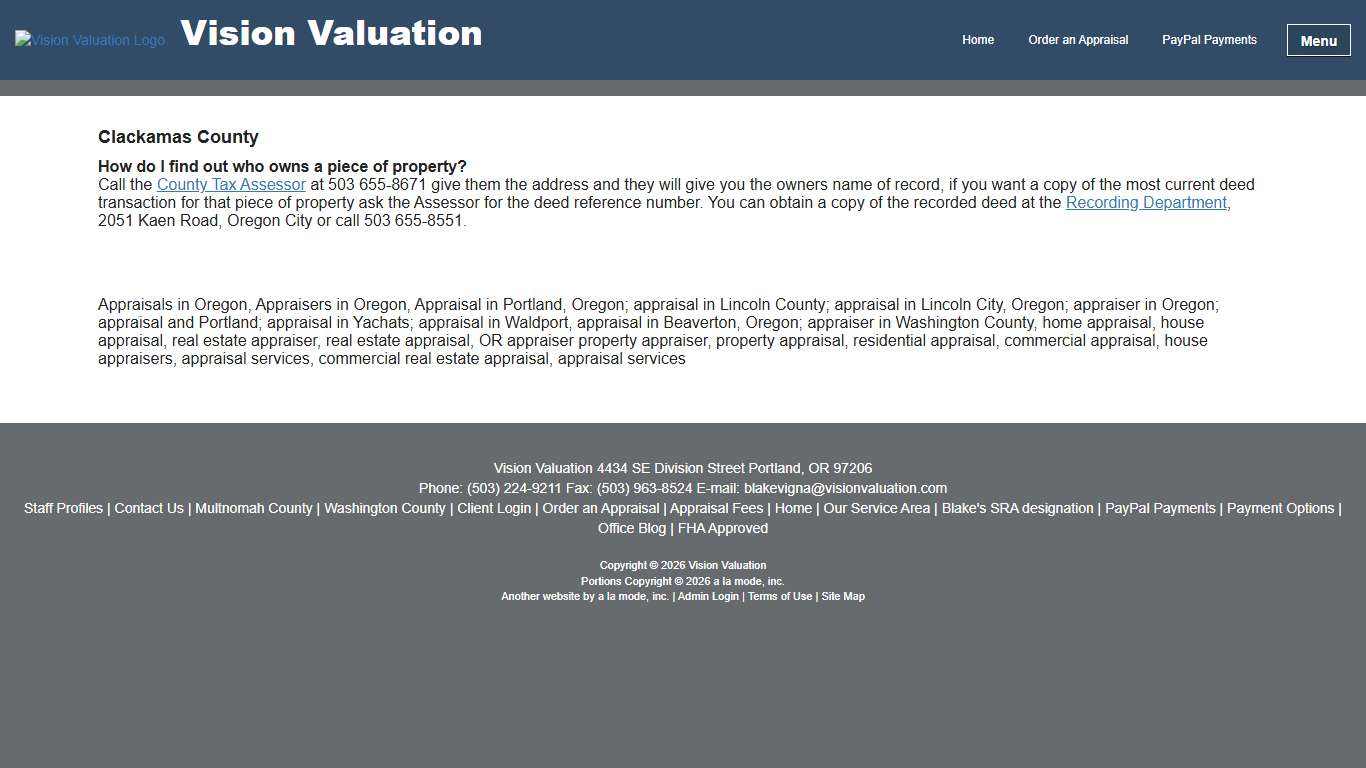 Clackamas County appraiser