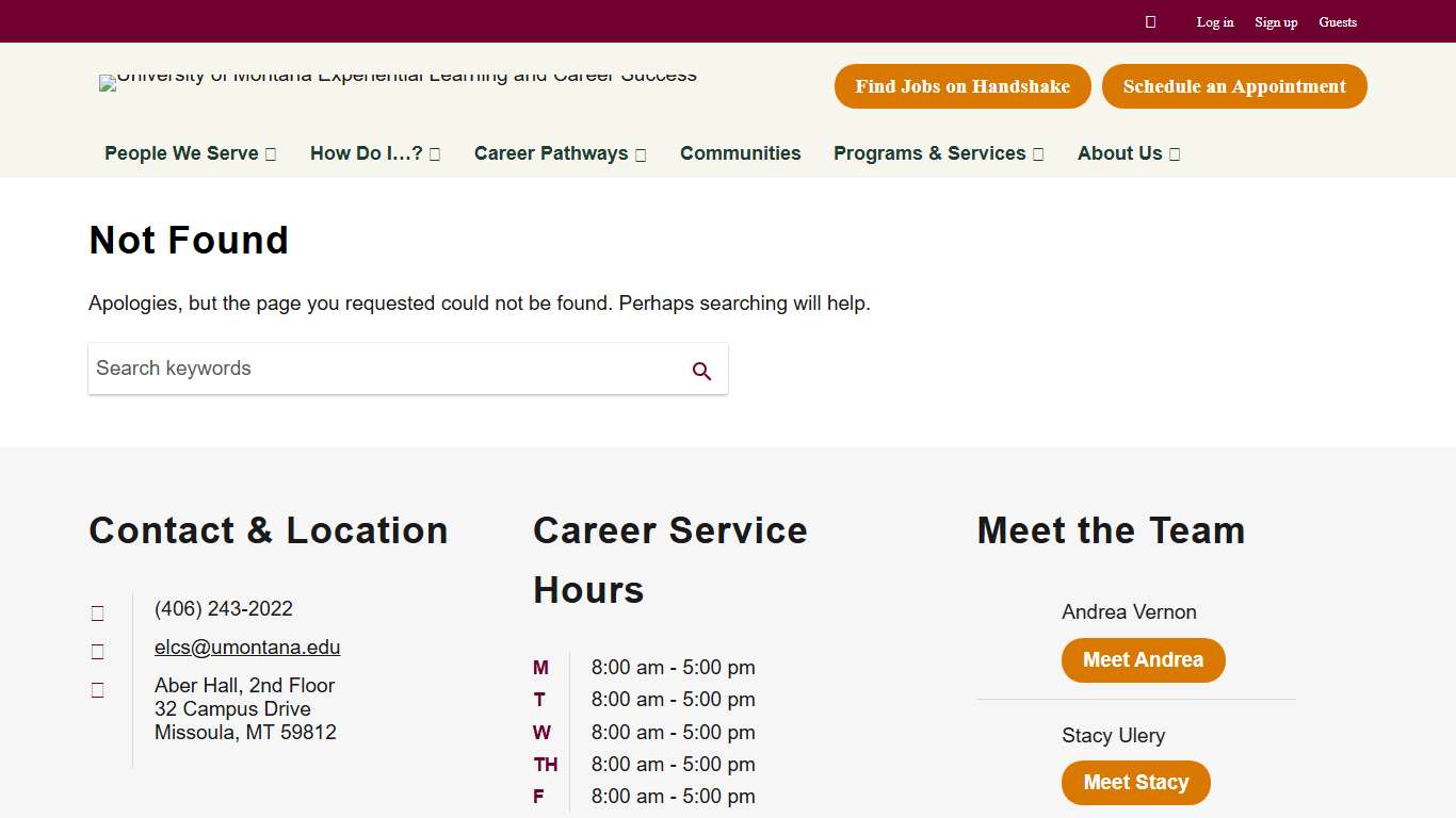 Page not found – Career Center University of Montana